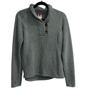 The North Face Medium Crescent Ridge Shawl Collar Fleece Pullover Light Green